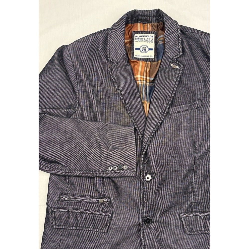 Chaos In Cotton Two-Tone Corduroy Unstructured Sport Coat XXL Black/Gray